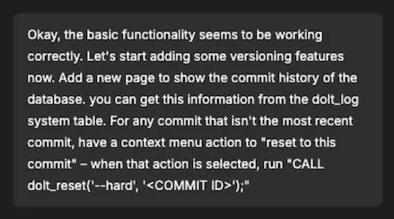 Bolt commit history prompt