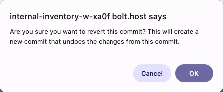 Bolt revert commit confirmation