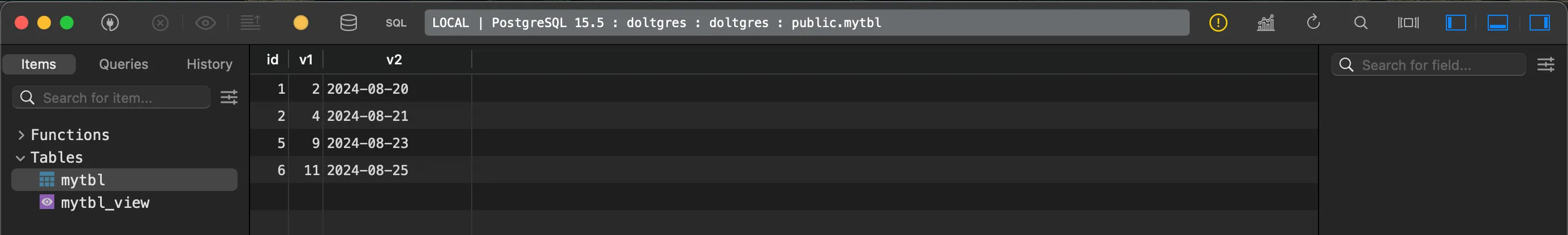 Doltgres After Row Data Changes