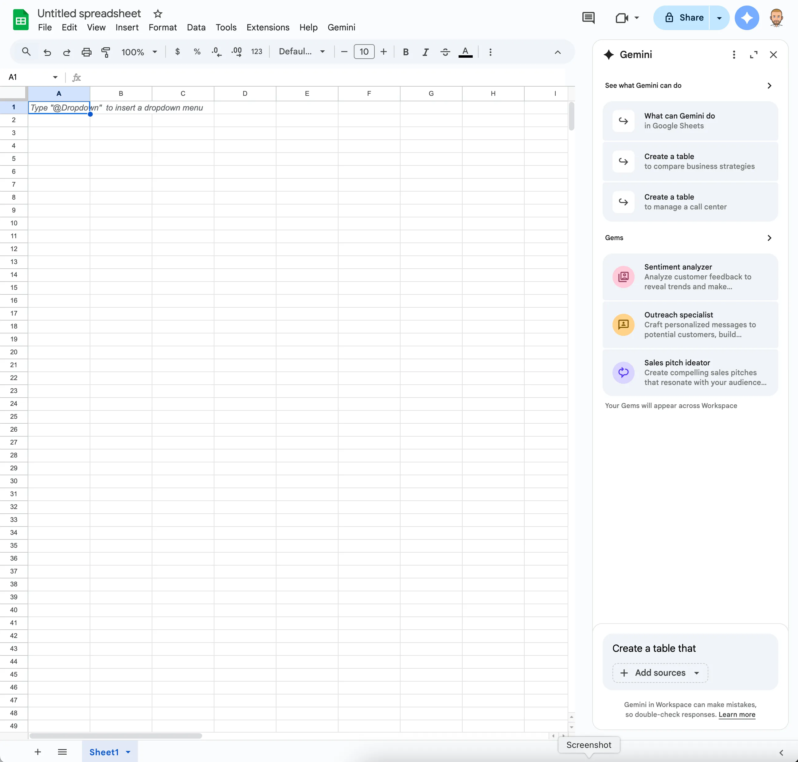 Google Sheets Chat
