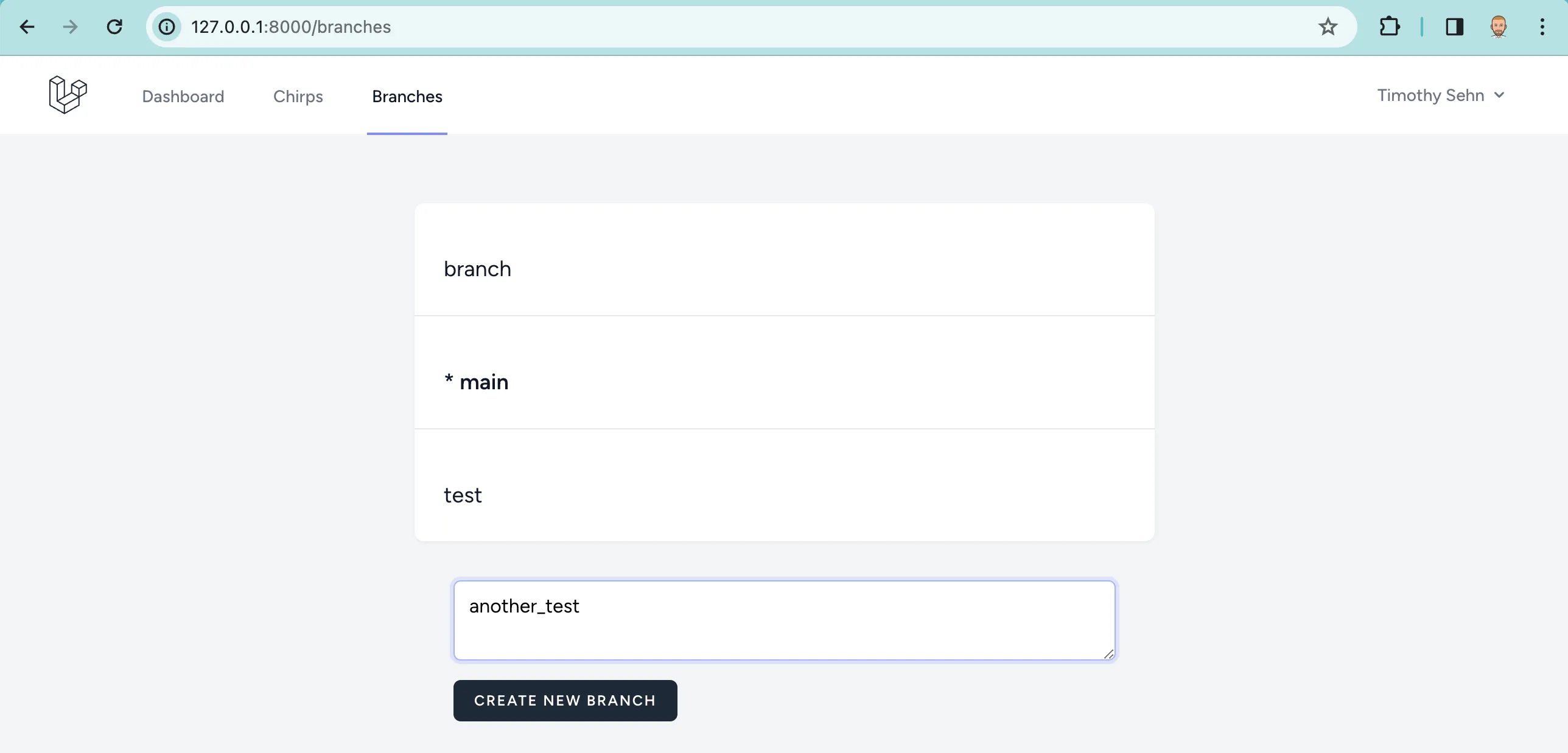 Laravel Branch Creation
