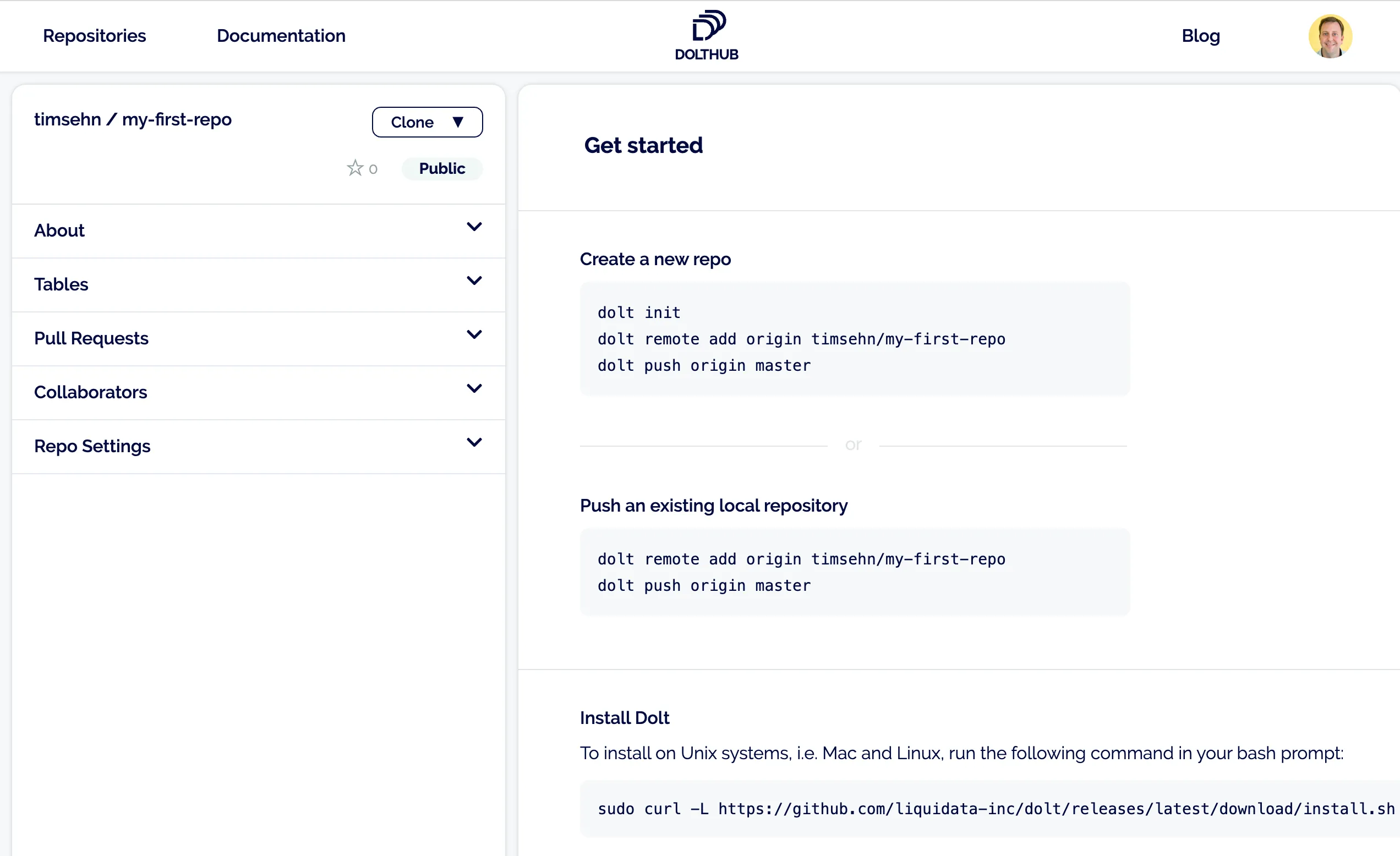 New Repository Page