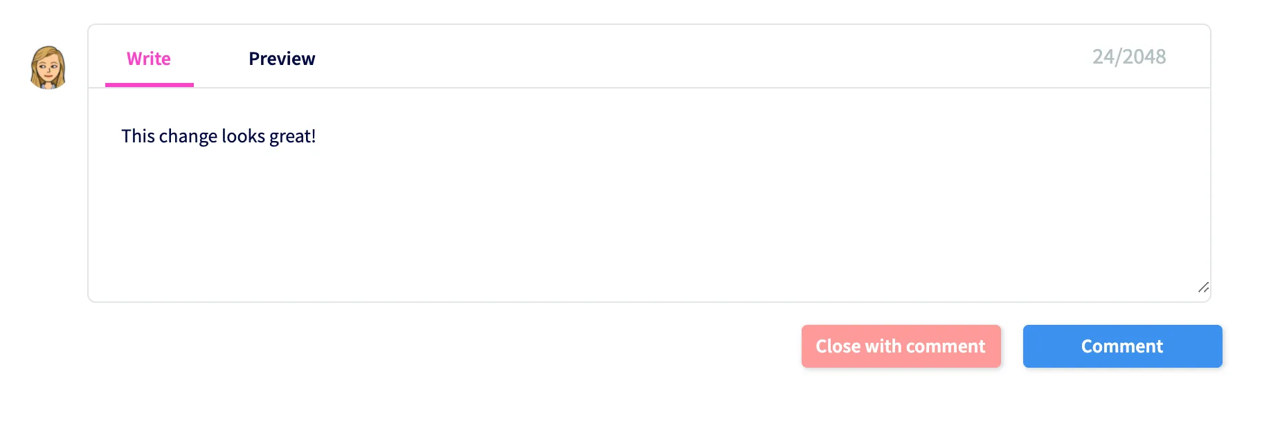 Pull comment textarea