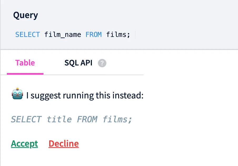 SQL Assistant in Action