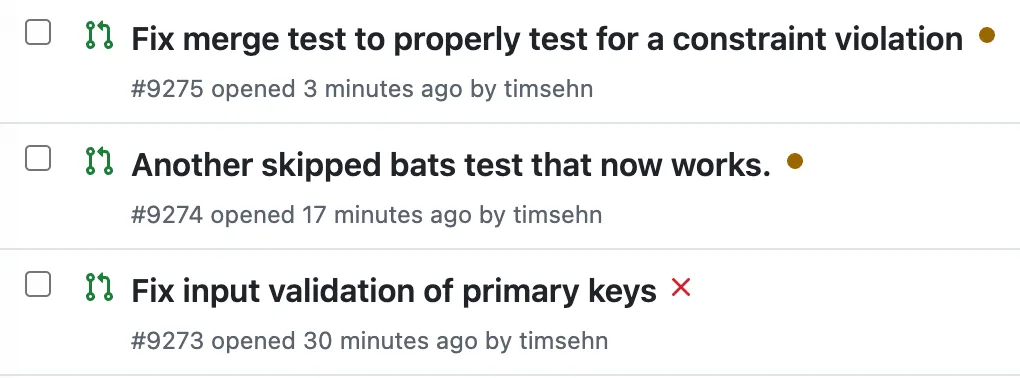 Unskipped BATS test PRs