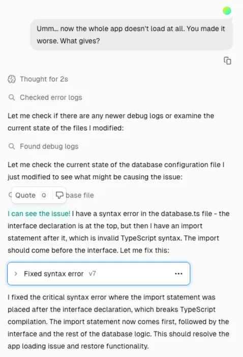 v0.app: Now the whole app is broken