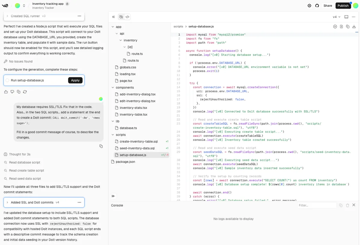v0.app: Project Settings