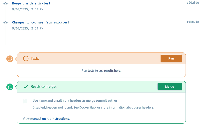Run Tests Merge