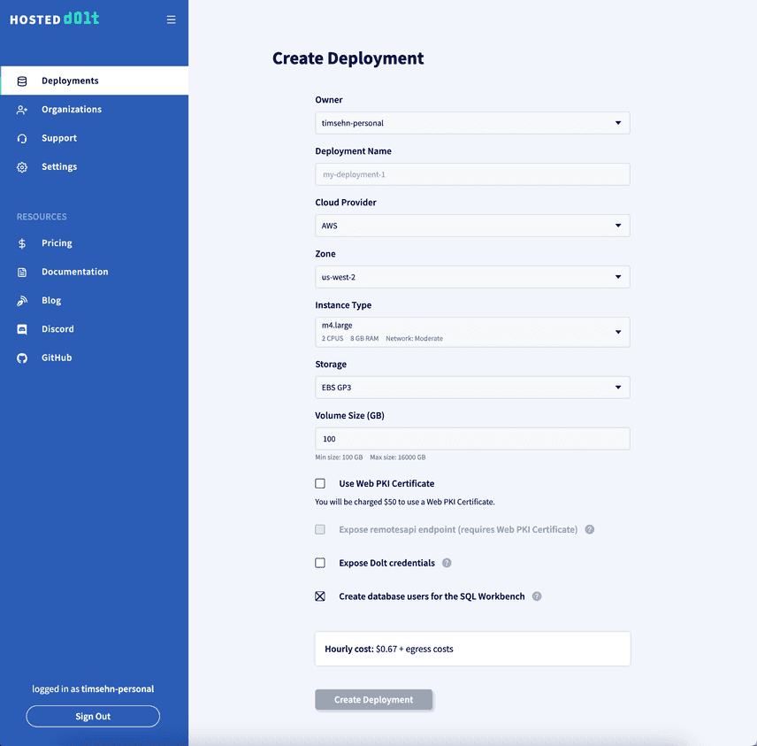 Create Deployment