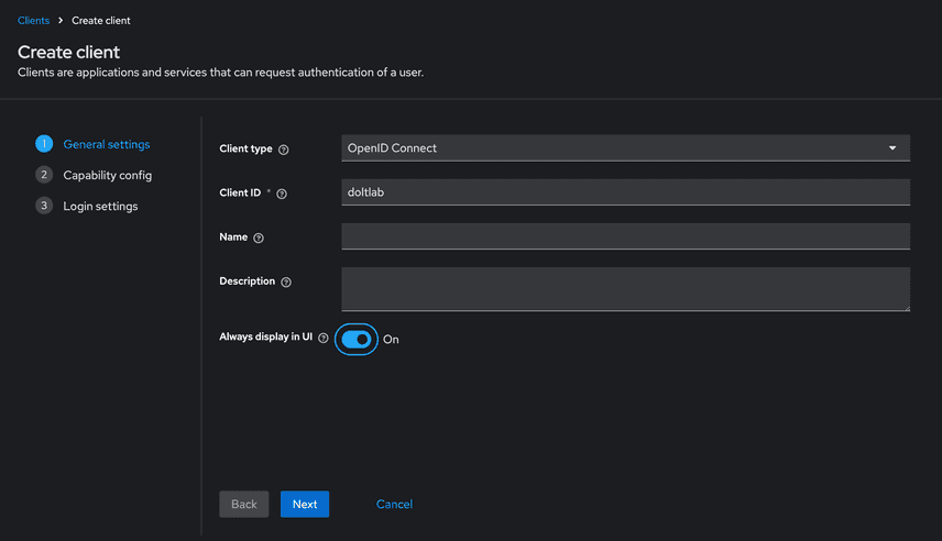 oidc create client 1