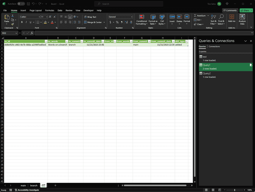 Excel Sheet Diff