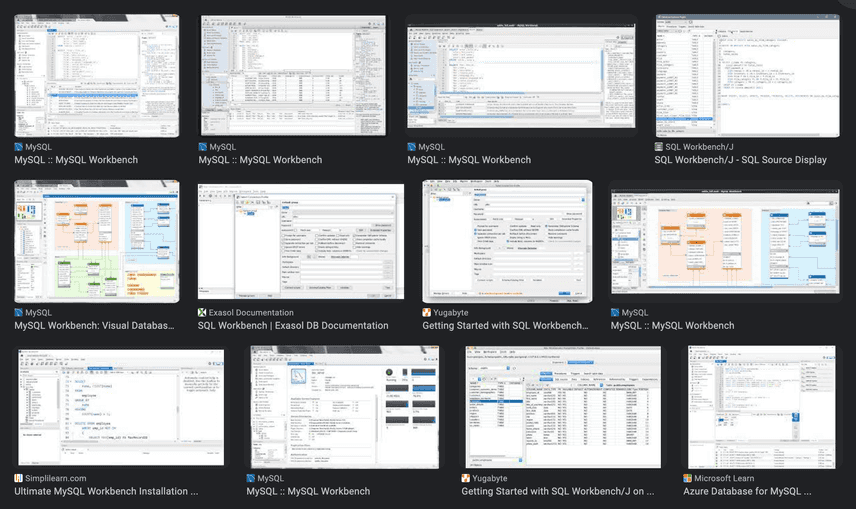 Google search SQL workbench