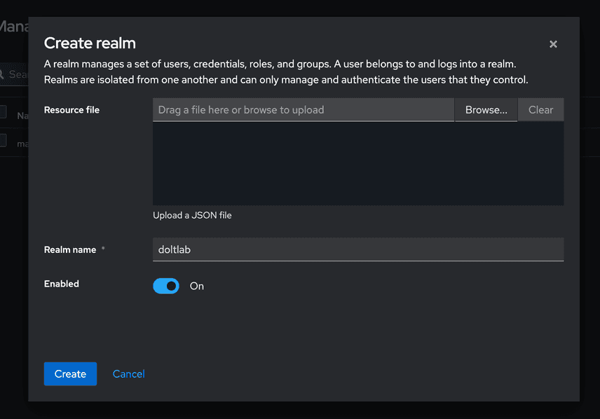 oidc create realm
