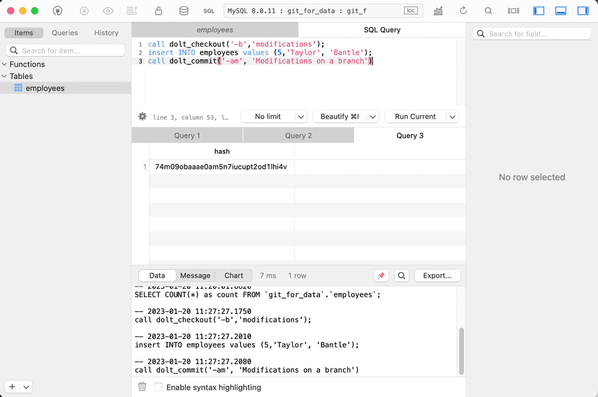 TablePlus Queries Complete