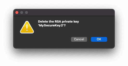 XCA delete private key