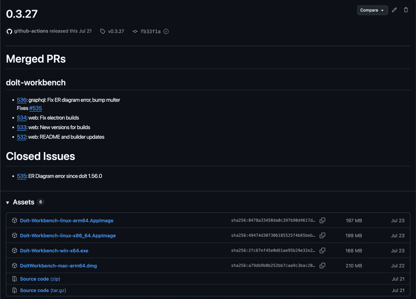 Workbench Release Example