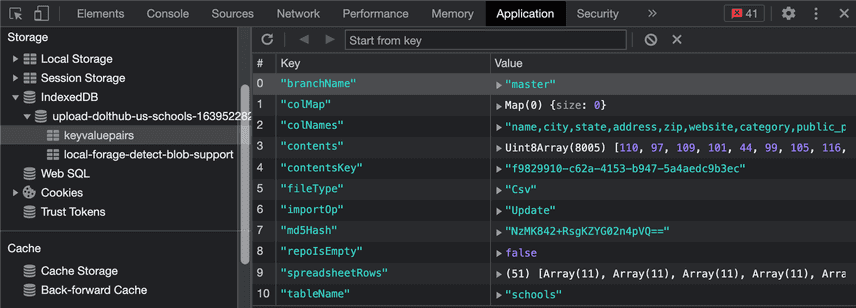 IndexedDB dev tools