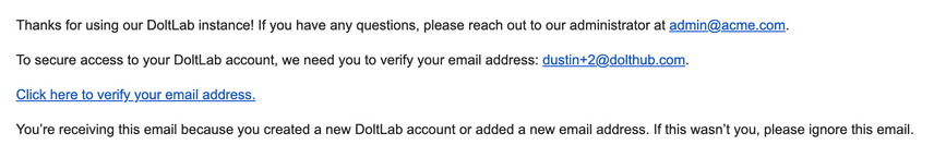 Custom verify email
