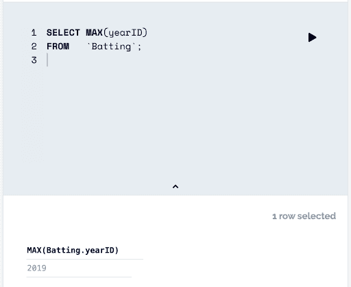 SELECT MAX(yearID) FROM Batting;