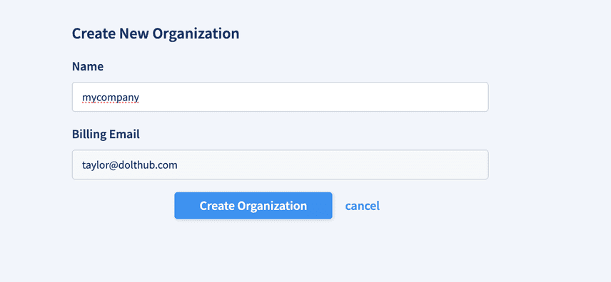 Create organization