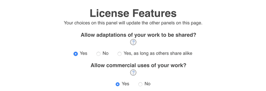 License Chooser Interface