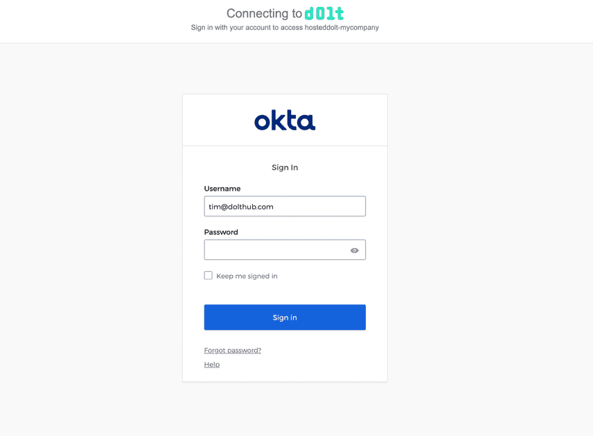 Okta SSO login