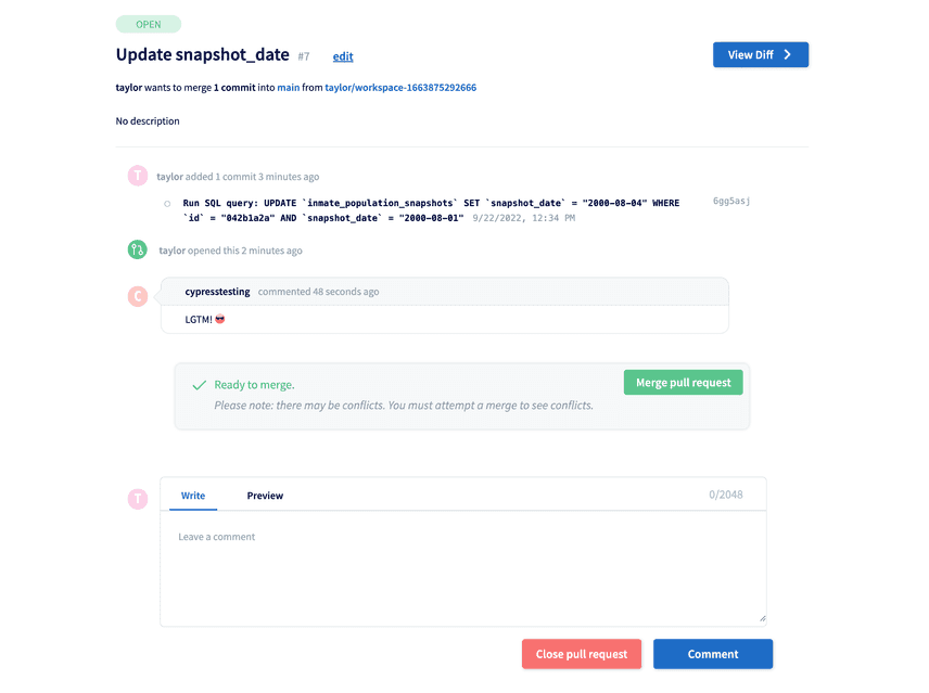 hosted pull request