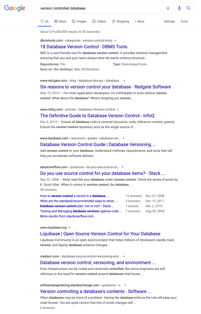 Search Results for "version controlled databases"