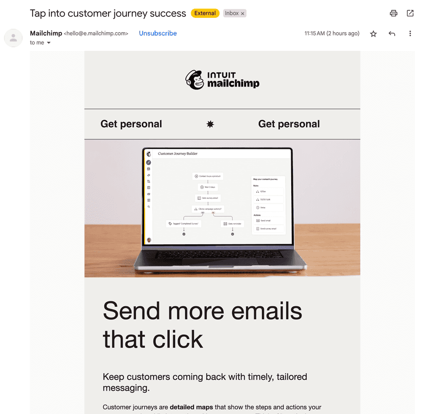 Mailchimp email