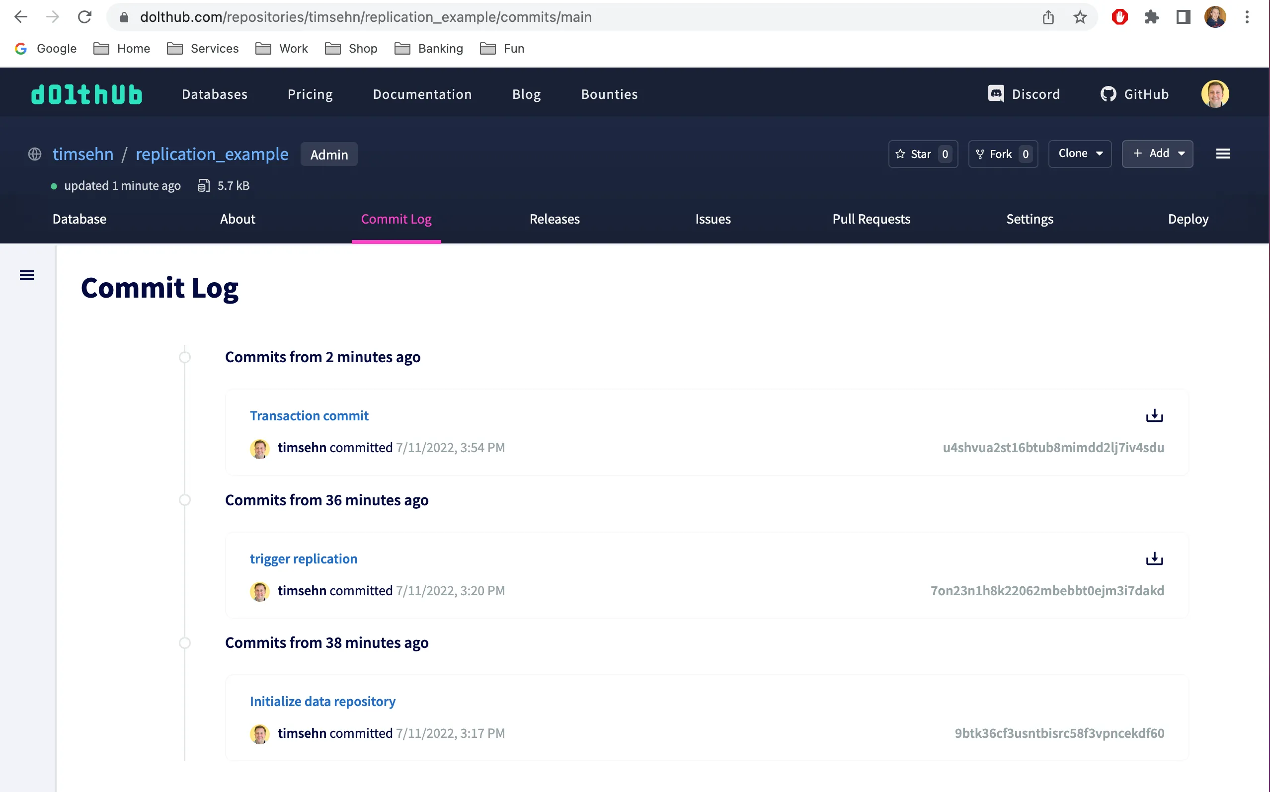 DoltHub Replication Example